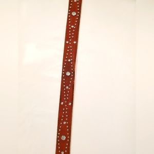 American Eagle Outfitters Embossed Tan Leather Belt, Size Small